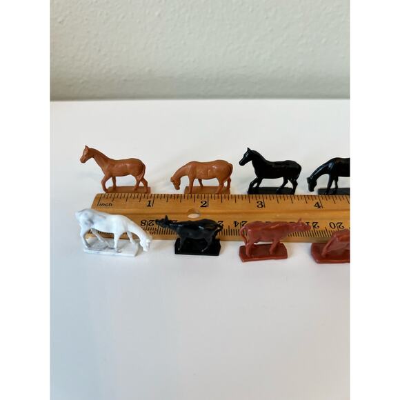 Dollhouse Miniature Horse Cow Figures Stands 11 pieces approximately 5/8” x 1” - Picture 6 of 7